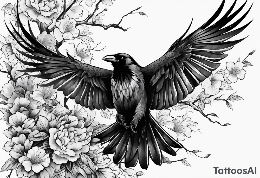 flying crows tattoo idea