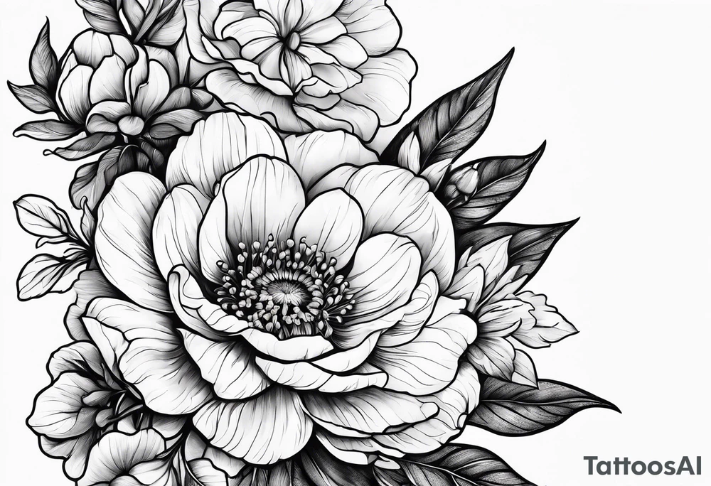 February and October birthflowers tattoo idea