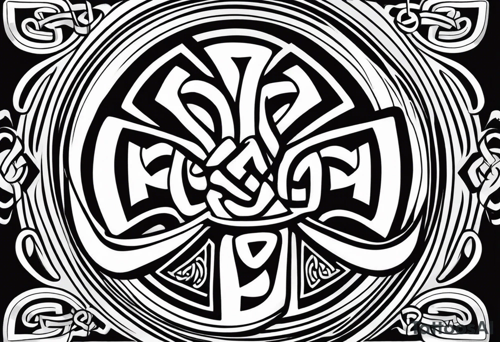 Celtic bands and a black power fist tattoo idea