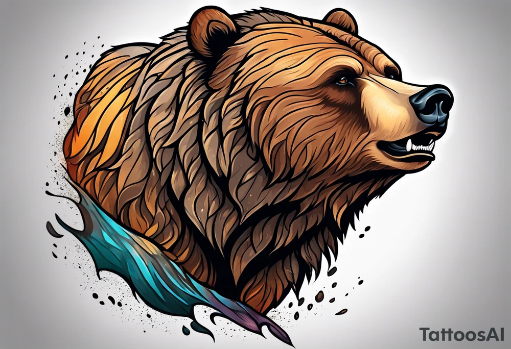 Climbing grizzly bear tattoo tattoo idea