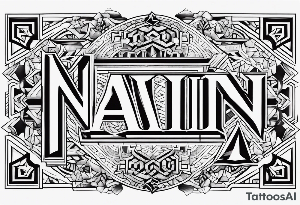 Write the word NAIN in a creative way tattoo idea