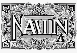 Write the word NAIN in a creative way tattoo idea
