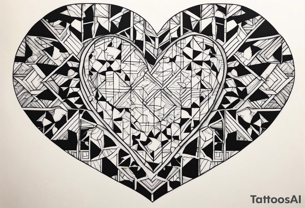 Puzzle pieces, a heart shape tattoo idea