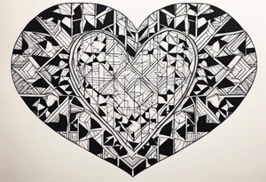 Puzzle pieces, a heart shape tattoo idea