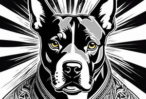 Angry american pitbull terier, lightning bolts eyes, angry face tattoo idea