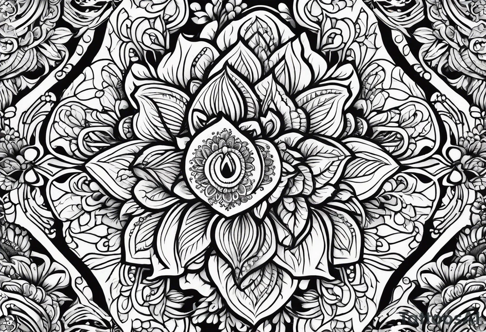 Henna florals tattoo idea