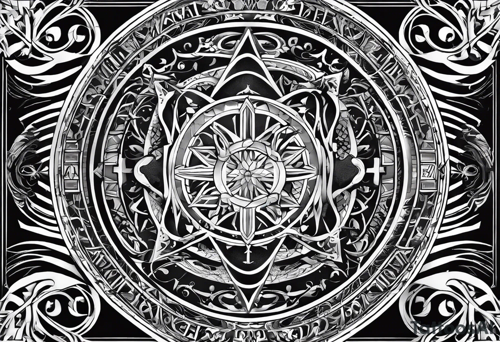 I want to get a tattoo with the letters corresponding to B and Z in the Enochian alphabet. I want the tattoo to mean something that protects me. tattoo idea