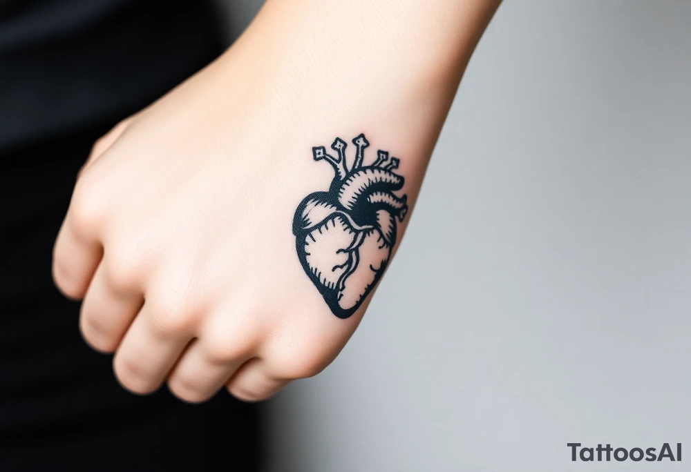 medieval heart woodcut tattoo idea