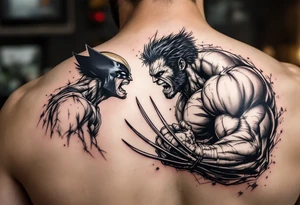 Marvels Wolverine fighting the incredible hulk tattoo idea