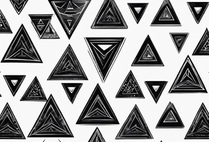 cat in shape of triangle tattoo idea