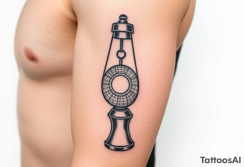 lava lamp with a disco ball and vinyl record inside of it tattoo idea