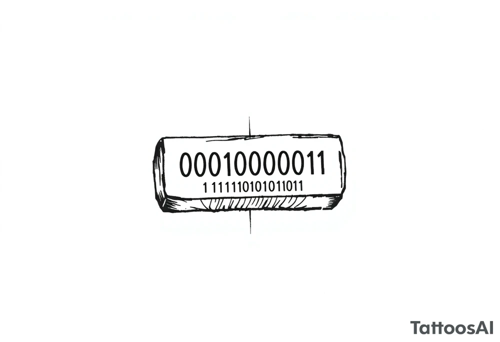 A Power Button with the Binary Text "00100001 01100011 01110000 01110101" Embedded in the button tattoo idea