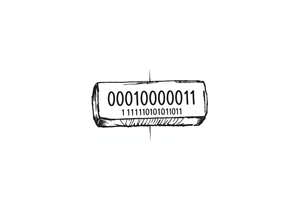A Power Button with the Binary Text "00100001 01100011 01110000 01110101" Embedded in the button tattoo idea