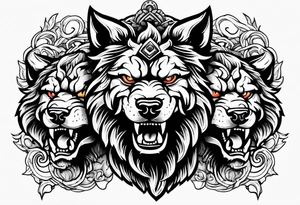 angry Cerberus tattoo idea