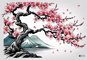 Japanese cherry tree tattoo idea