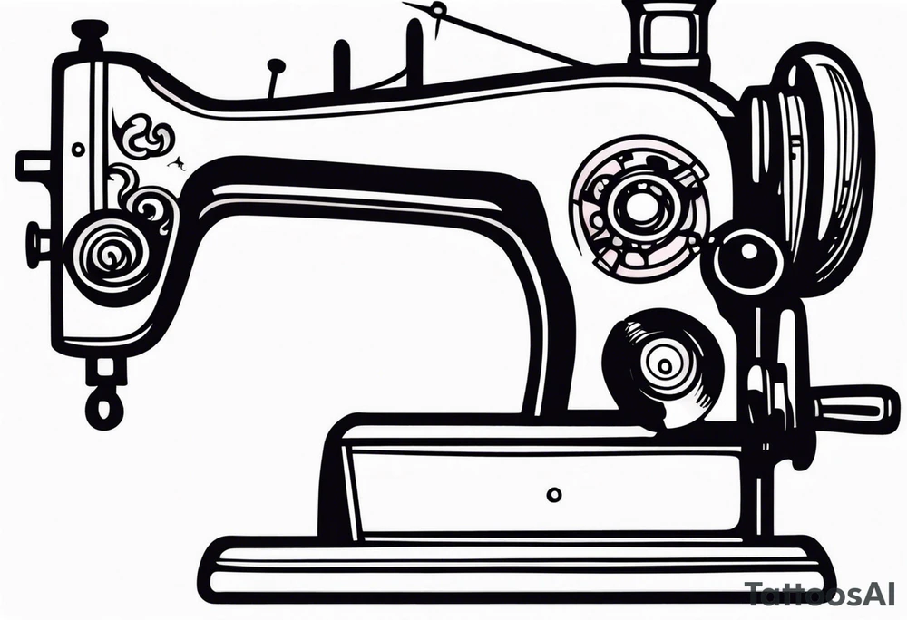 tiny tattoo. sewing machine tattoo idea