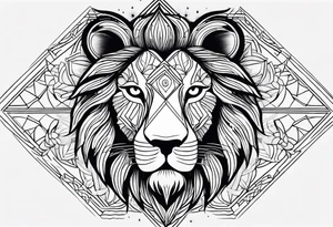 Lion sun avil eye tattoo idea