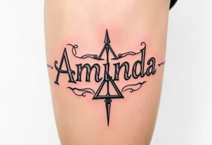 Amanda name deathly hallows and Hedrick tattoo idea