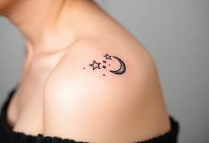 Stars and moon tattoo idea