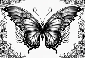 Half Butterfly half angel wings tattoo idea