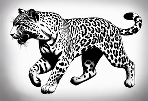 jaguar running, view from above tattoo idea