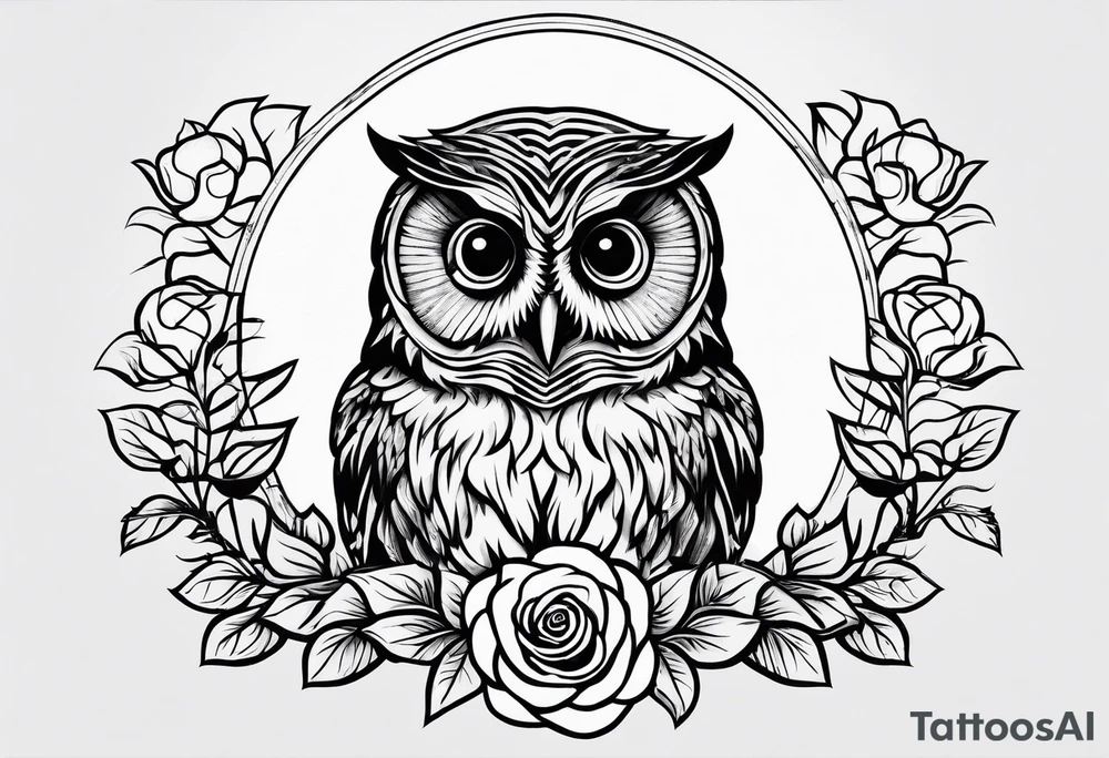 Barred owl and a rose tattoo idea