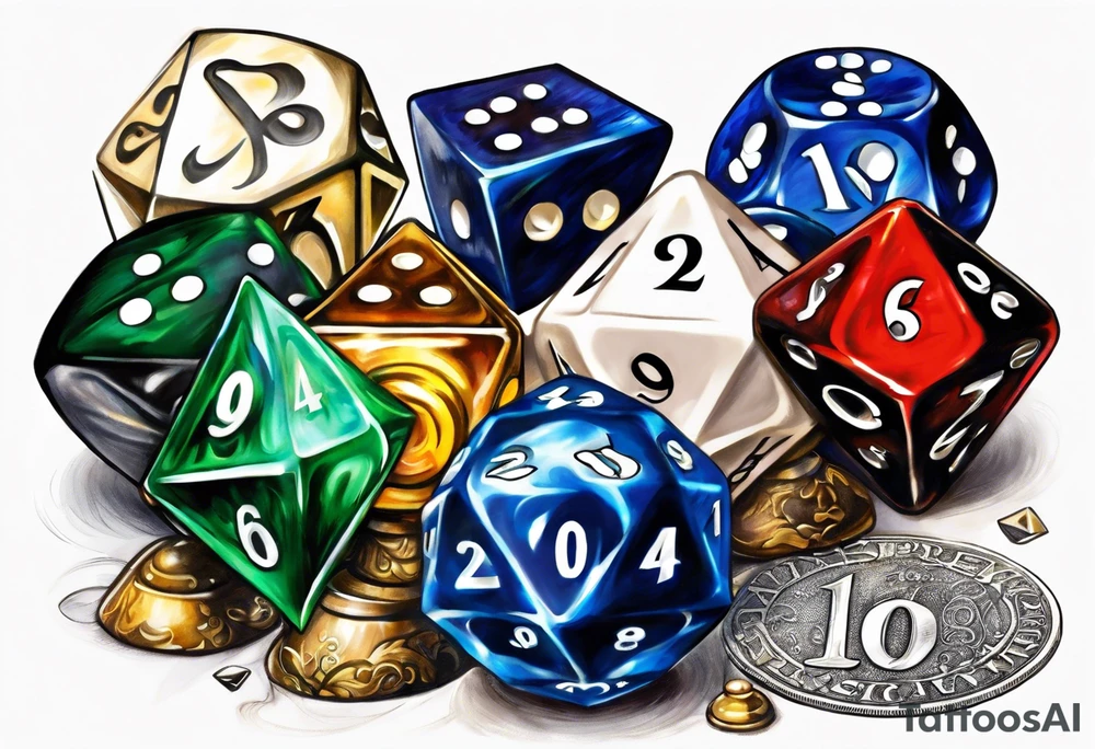 a twenty sided die tattoo idea