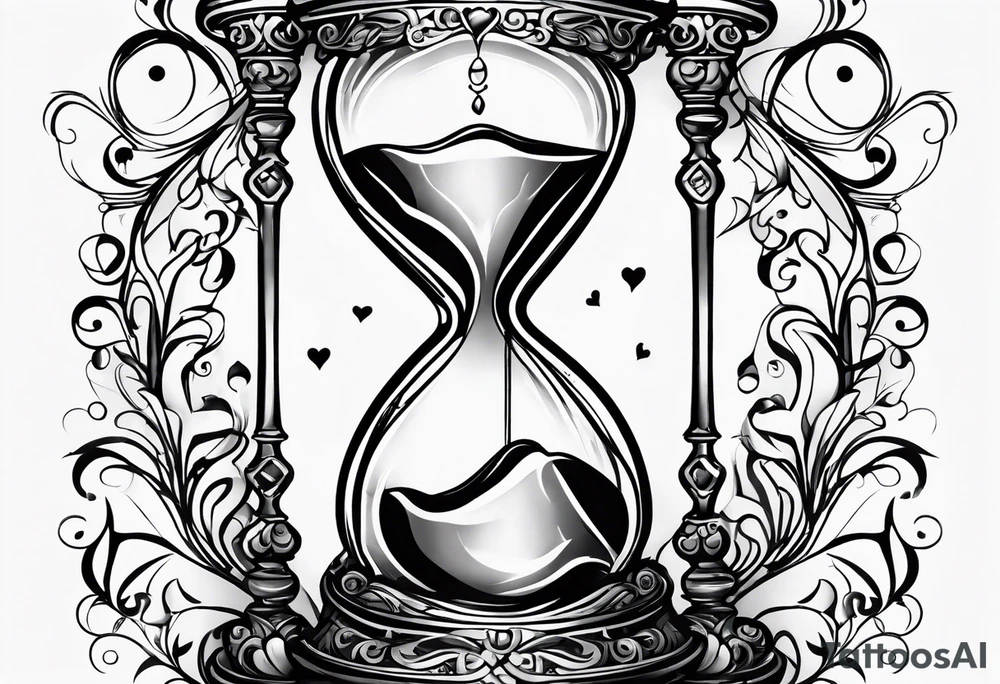 Hourglass heart tattoo idea