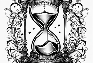 Hourglass heart tattoo idea
