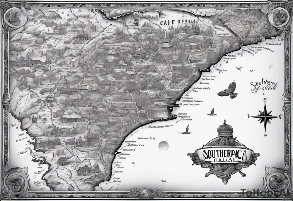 Map of Southern California tattoo idea