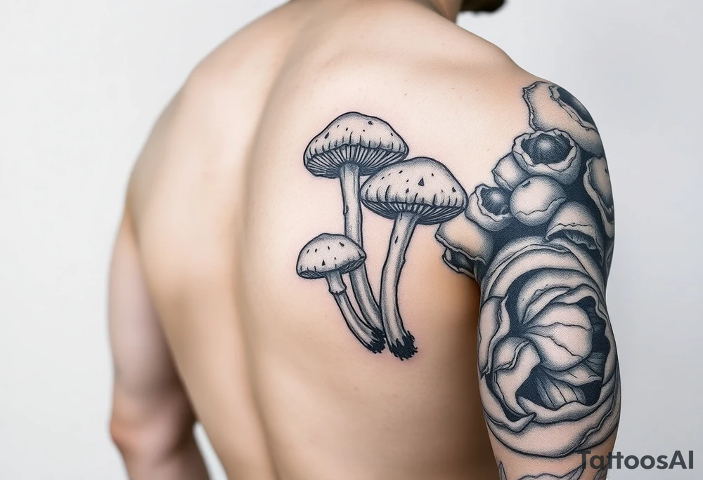 Right  arm sleeve, mushrooms, tattoo idea