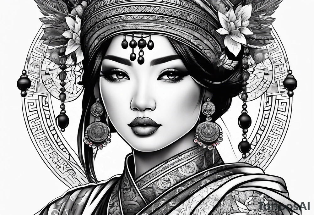 ethnic woman tattoo idea