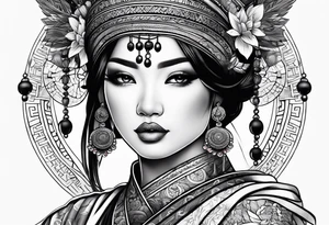 ethnic woman tattoo idea