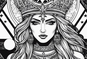 tarot card star with Aquarius feeling tattoo idea