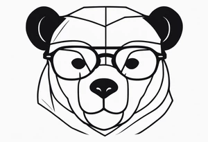 teddy bear with glasses on tattoo idea