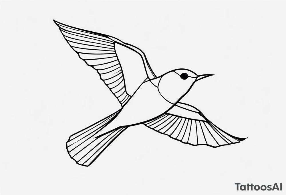 A small bird flying away as free tattoo idea