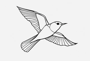 A small bird flying away as free tattoo idea
