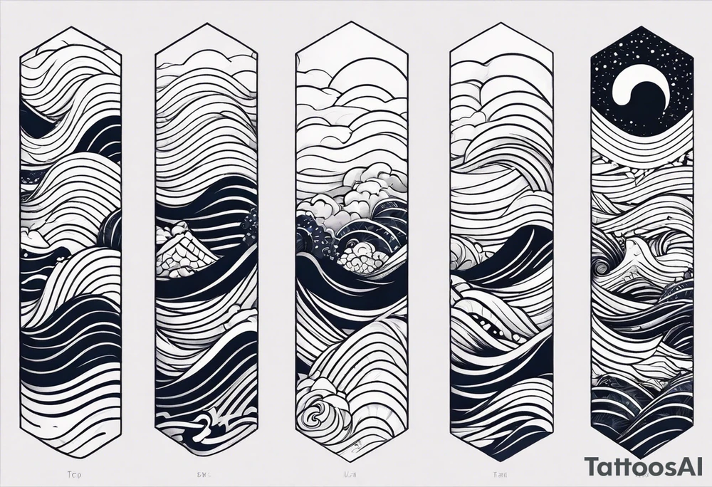 simple wave for outside forearm tattoo idea