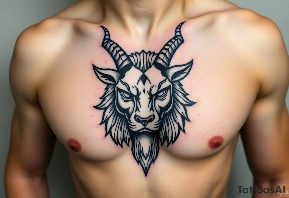 Capricorn head  10x15 cm 
Neutral face tattoo idea