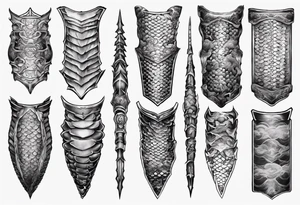Dragonscale Leg armor symmetrical tattoo idea