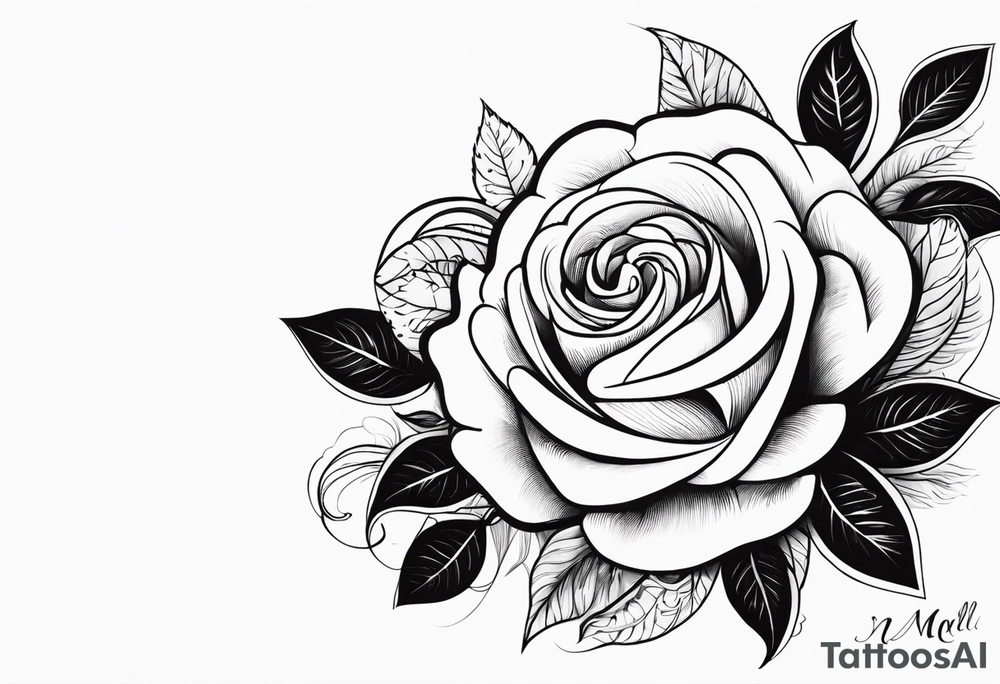 una rosa y con las letras romanas XXVIII.II.MCMLXXXII tattoo idea