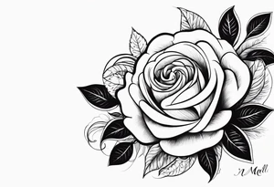 una rosa y con las letras romanas XXVIII.II.MCMLXXXII tattoo idea