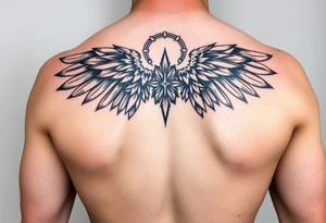 ArchAngel Protection tattoo stencil leg tattoo idea