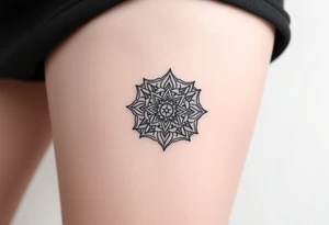 intricate mandala with sacred geometry and cosmic elements tattoo idea