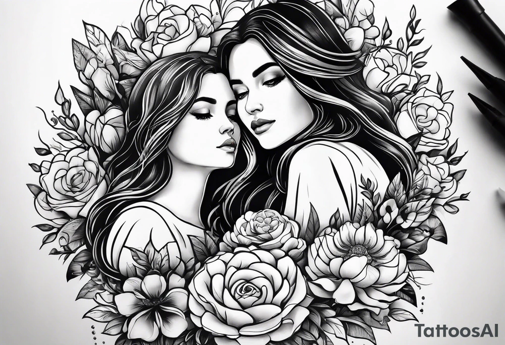 Matching tatoo mother and daughter
Mother was born on 1976, daughter in 2000
They like Flowers, aestic things, beautiful things tattoo idea