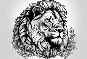Lion, cross, praying hands, Scarlett, Faith, angels gods tattoo idea