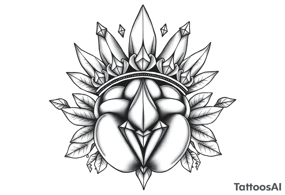 Majestic crown pineapple ,peach vagina, anus ,diamonds tattoo idea