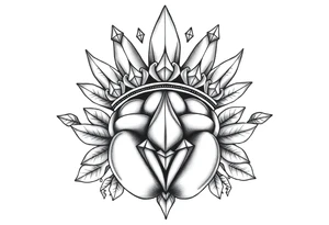 Majestic crown pineapple ,peach vagina, anus ,diamonds tattoo idea