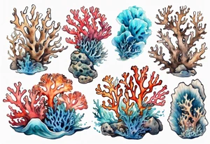 Corals revealed by a wave tattoo idea