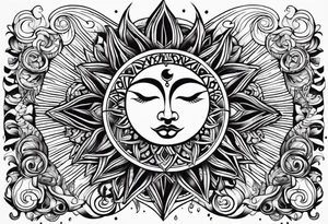 Moon and sun tattoo idea